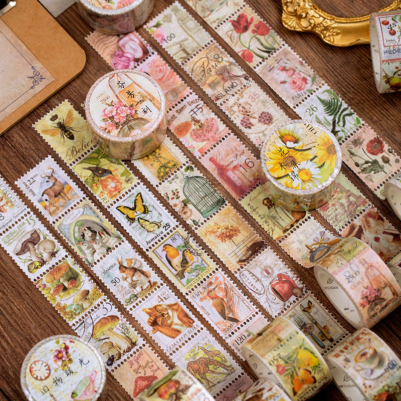 Vintage Collectible Stamps - 1 pz/1 lotto nastri adesivi decorativi