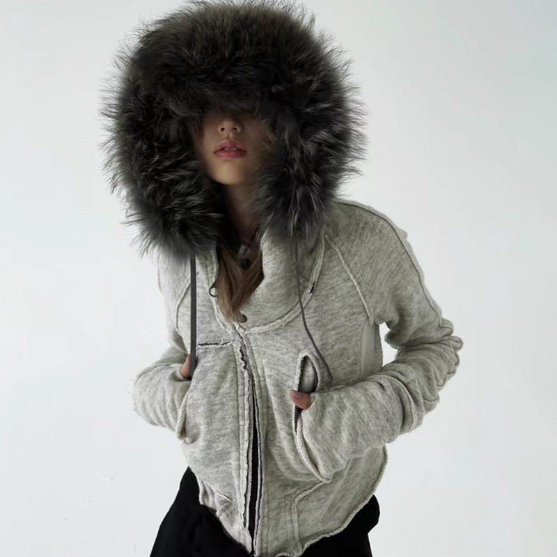 Vintage Zip Hoodie - Felpe da donna con zip alla