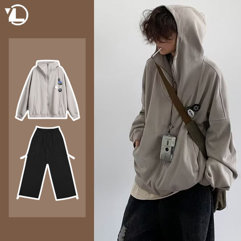 Autunno College Casual Set Uom - Vintage Zip Hoodie recensione e prezzo